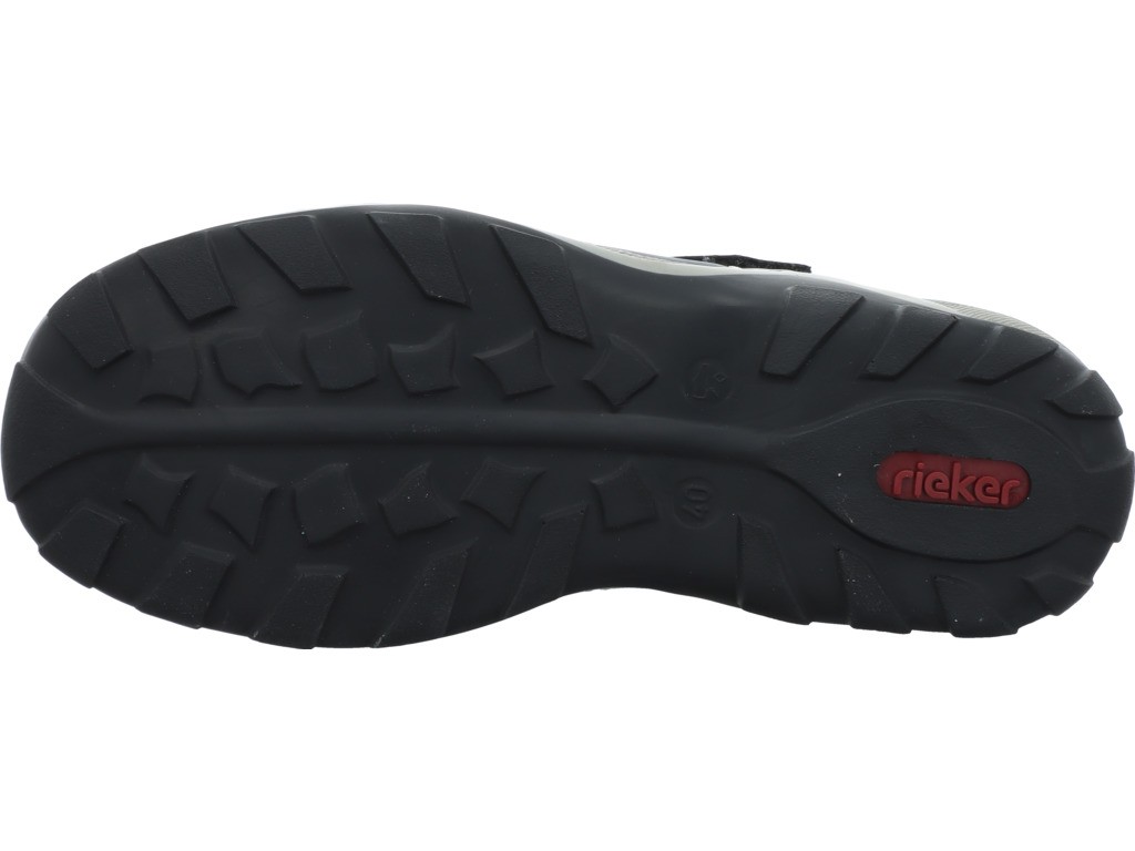 RIEKER Komfort Sandalen blau pazifik Samt/Bast