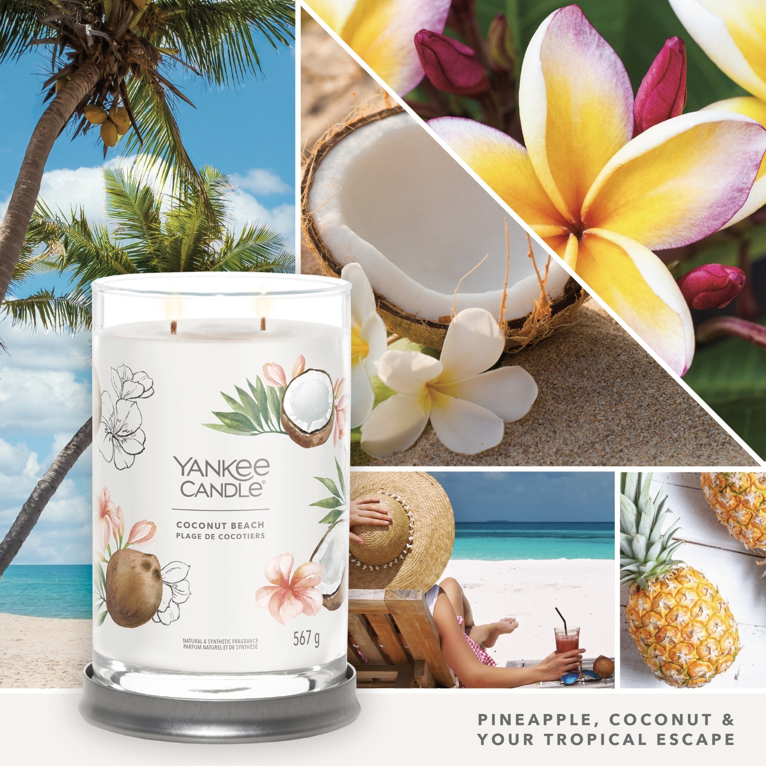 YANKEE CANDLE Large Cup Coconut Beach