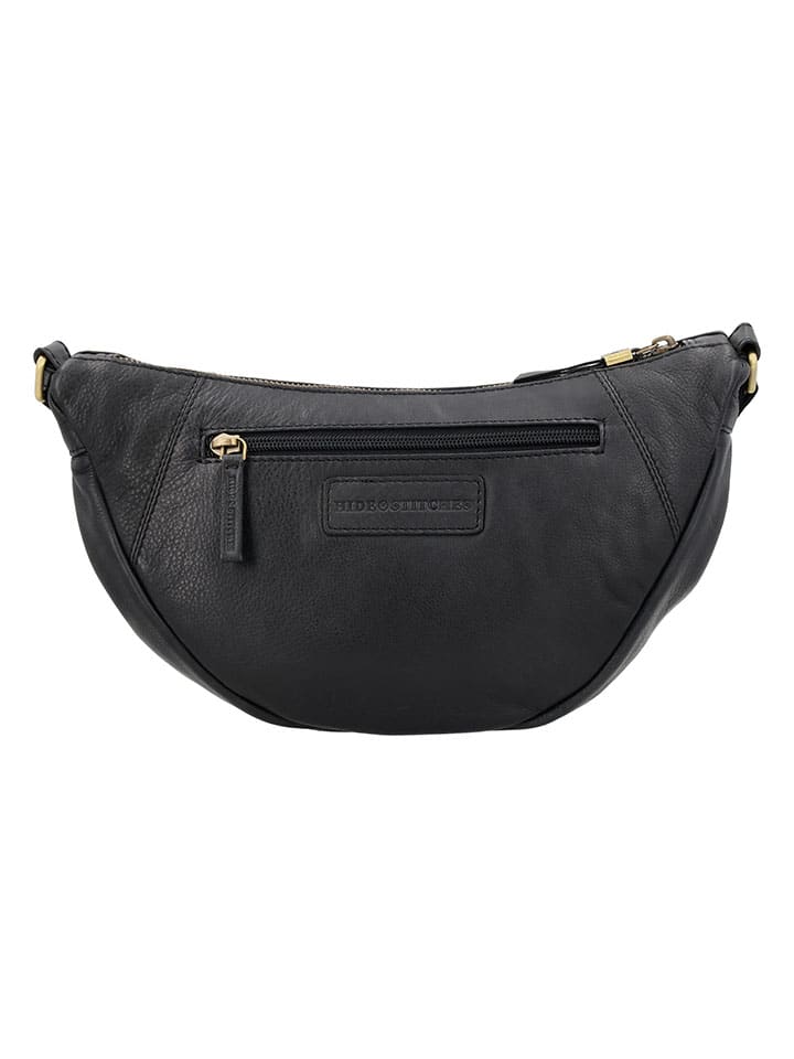 HIDE & STITCHES Leder-Brustbeutel in Schwarz - (B)31 x (H)17 x (T)9 cm günstig kaufen onesize