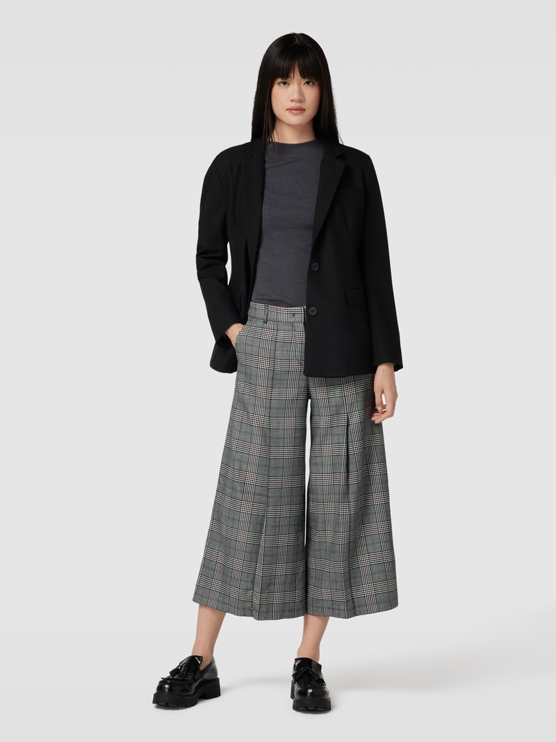 Stoffhose mit Karomuster in schwarz