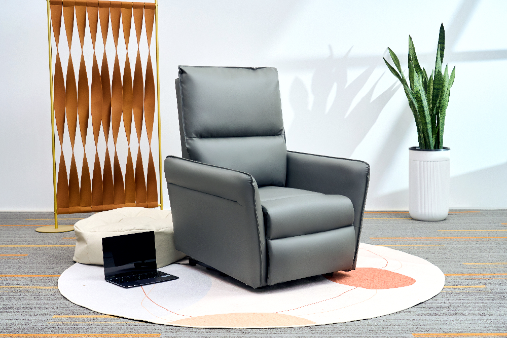Happy Home elektrischer Schaukel- und Massagesessel mit Heizfunktion, Beinanhebung & Airbag HWP74-GRA grau