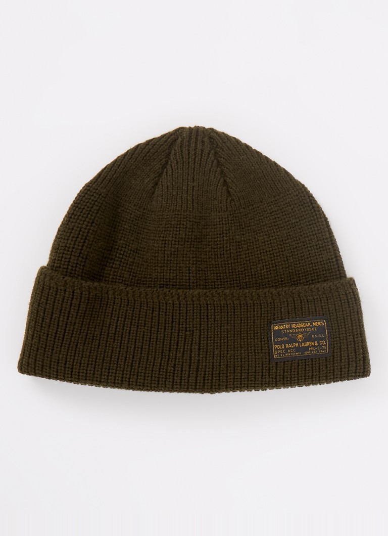 Ralph Lauren Rib-knit wool hat with logo
