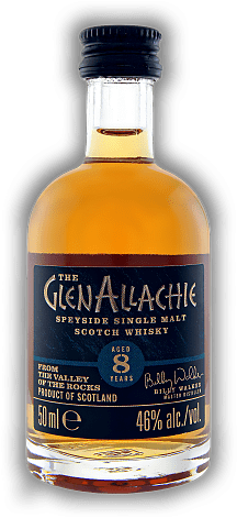 GlenAllachie  8 Years 46% 0,05 Liter GlenAllachie  8 Years 46% 0,05 Liter Der 8-jährige Speysider wird die Core Range der Brennerei dauerhaft ergänzen. Alter 8 J. - 0,05	 Liter - Vol 46%