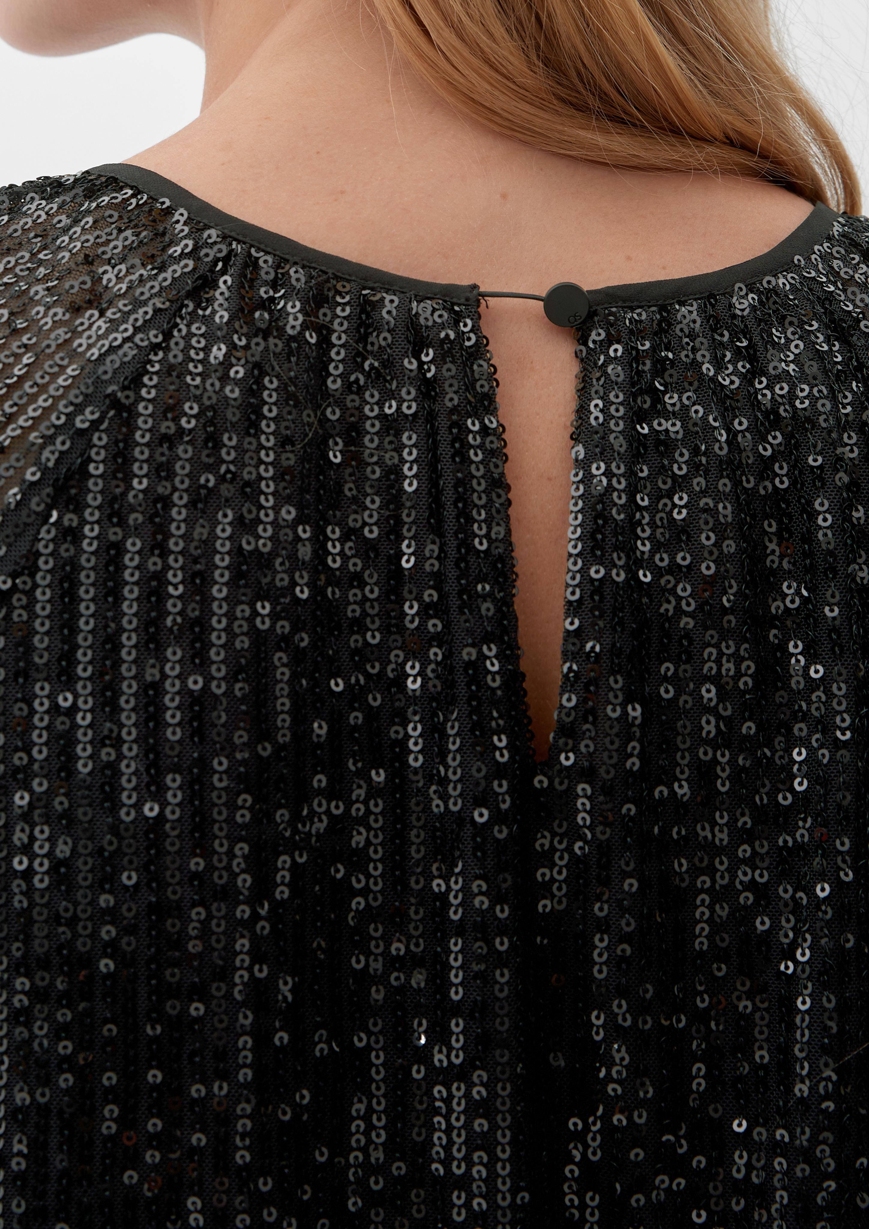 Mesh-Bluse mit Pailletten  2123873-9999