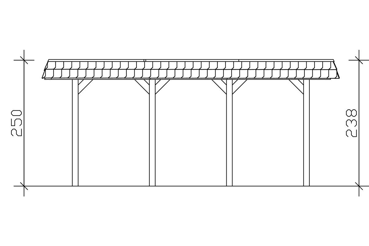 Skanholz Doppelcarport Spreewald, BxT: 585x589 cm, 215 cm Einfahrtshöhe