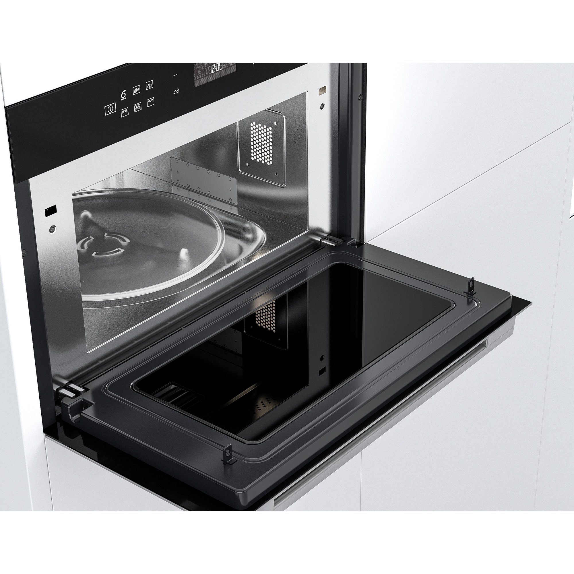 Whirlpool Einbau-Mikrowelle W7 MD440 NB, Mikrowelle, Quarz-Grill, Jet-Defrost, 31,00 l, Crisp-Funktion, AutoClean-Programm, Grill 800 Watt, Dampfgarfunktion