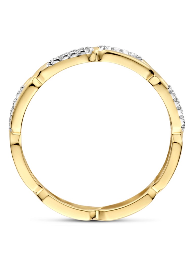 Blush Ring of 14 carat yellow and white gold with cubic zirconia 1256BZI