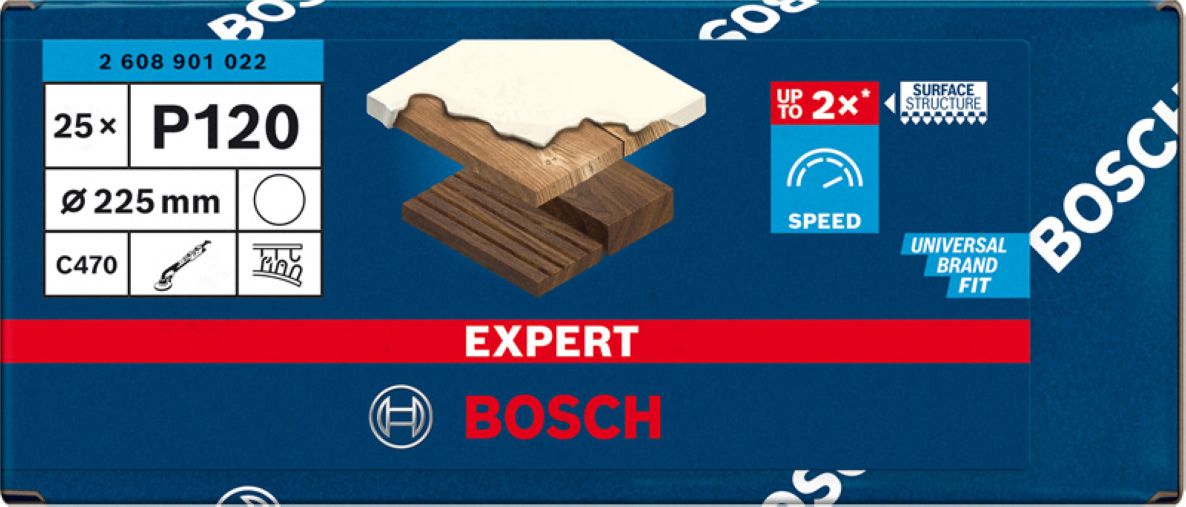 Bosch Blue Accessories 2608901022 EXPERT C470 Șmirghel 225 mm P120 fără găuri