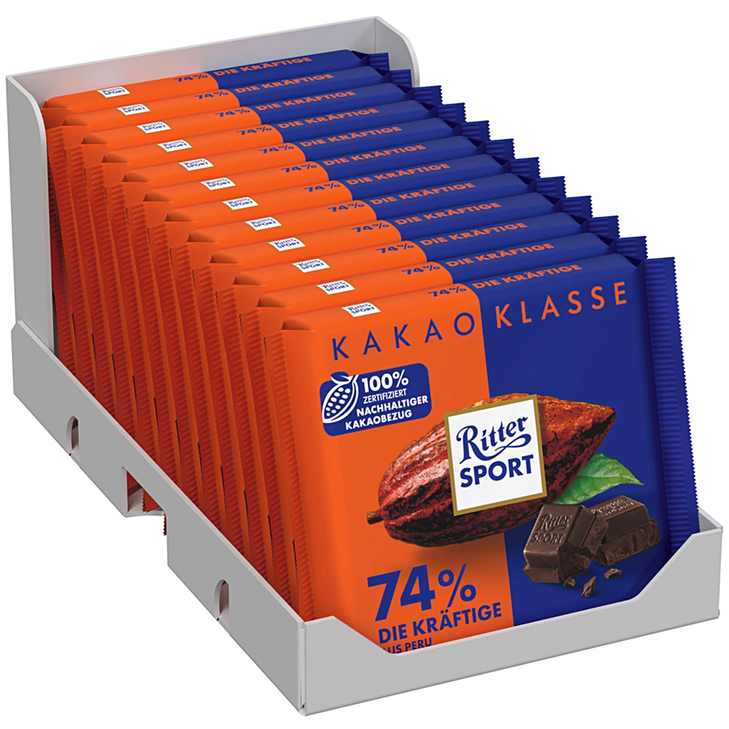 Ritter Sport Kakao-Klasse 74% Die Kräftige aus Peru 100g