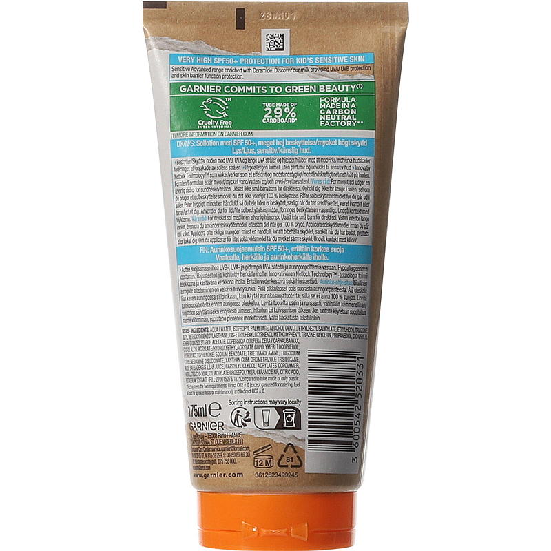 Garnier Sun lotion SPF50 175 ml, Ambre solaire
