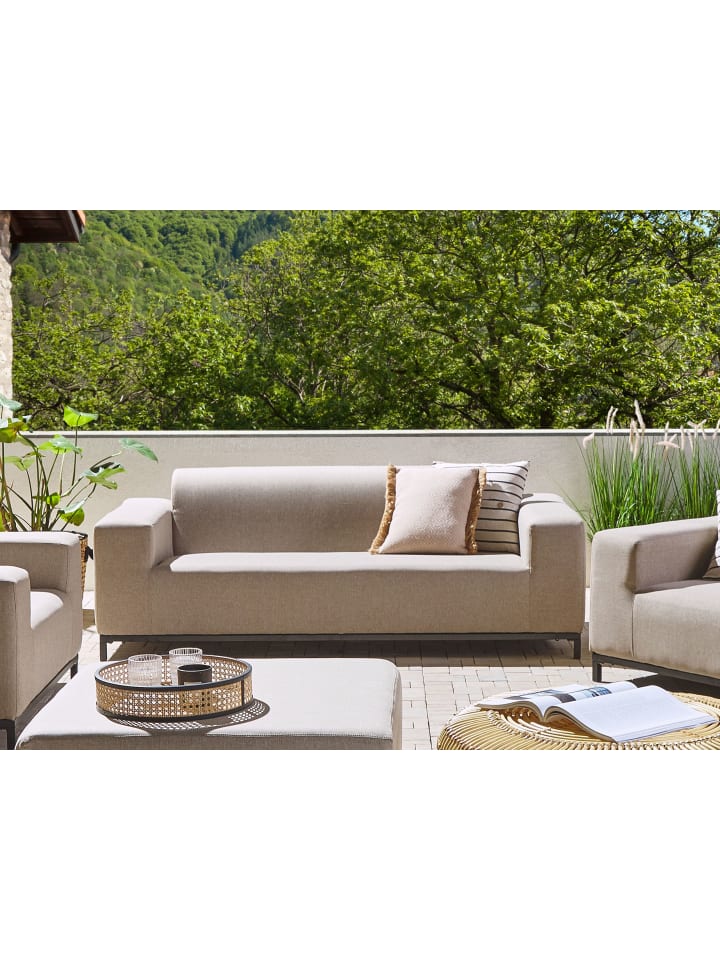 Beliani Gartensofa ROVIGO in Beige/Schwarz - (W) 186 x (H) 68 x (L) 84 cm günstig kaufen onesize