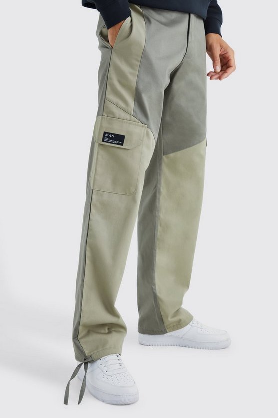 Tall Slim-Fit Colorblock Cargohose mit Lasche