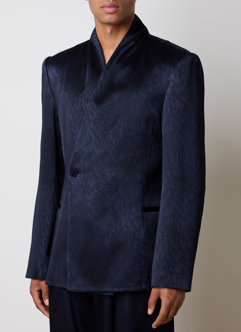 Louis Gabriel Nouchi Slim fit blazer in virgin wool blend with jacquard pattern