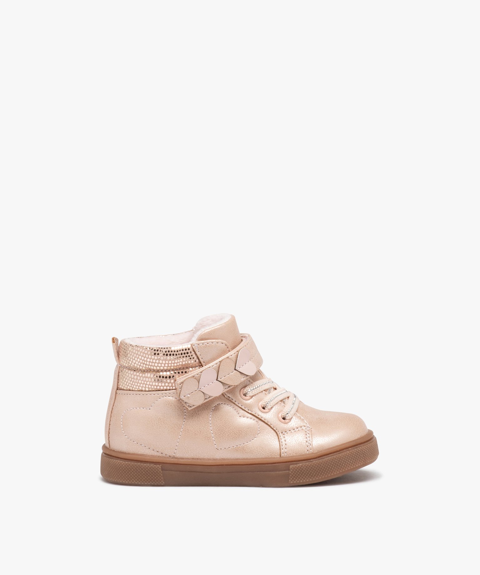 Boots irisé avec doublure peluche bébé fille rose | GEMO