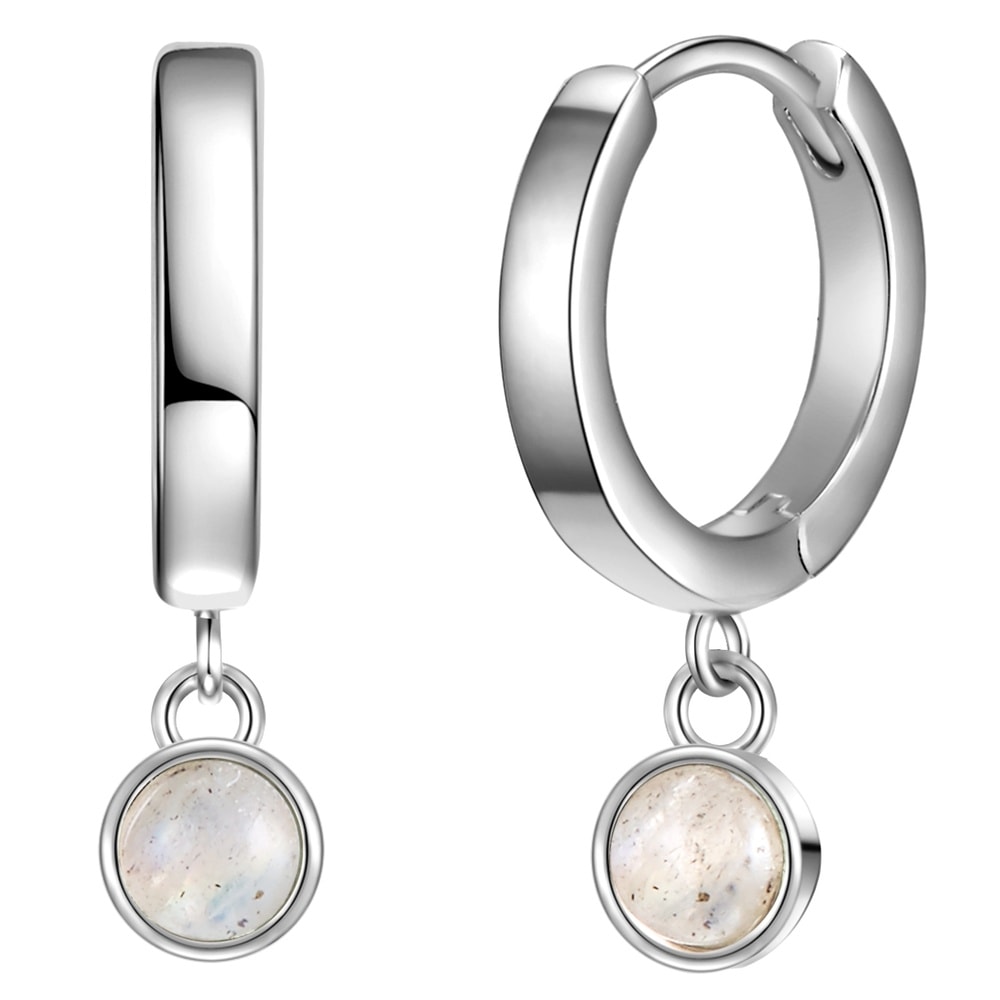 Glanzstücke München Créoles en argent Argent sterling Labradorite en Argent Boucles d'oreilles