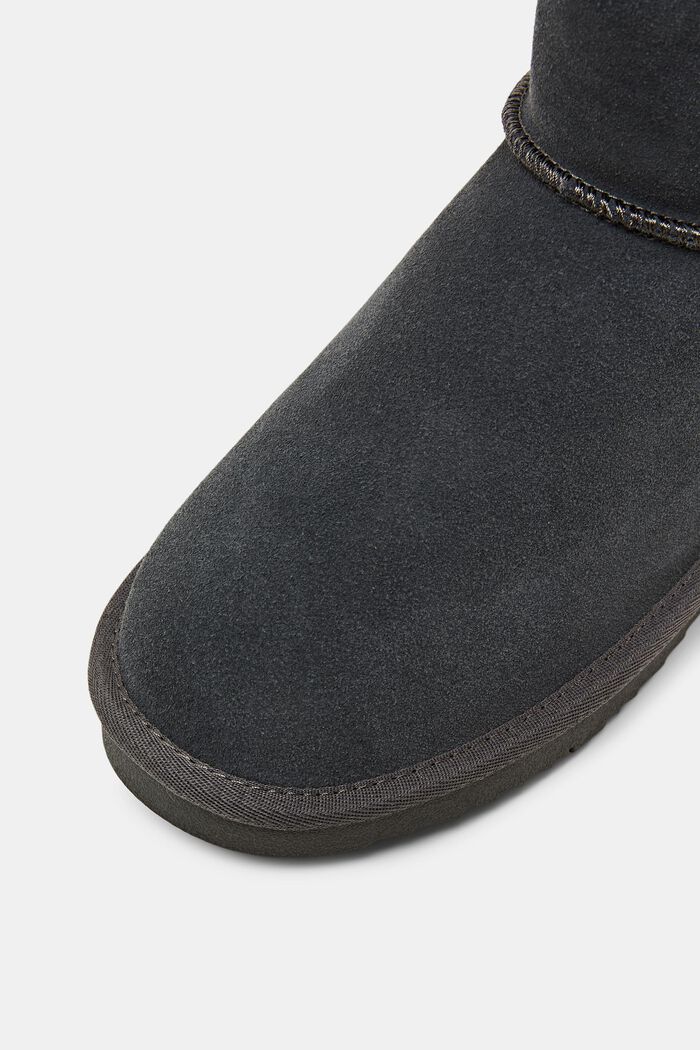 Veloursleder-Boots mit Kunstfellfutter