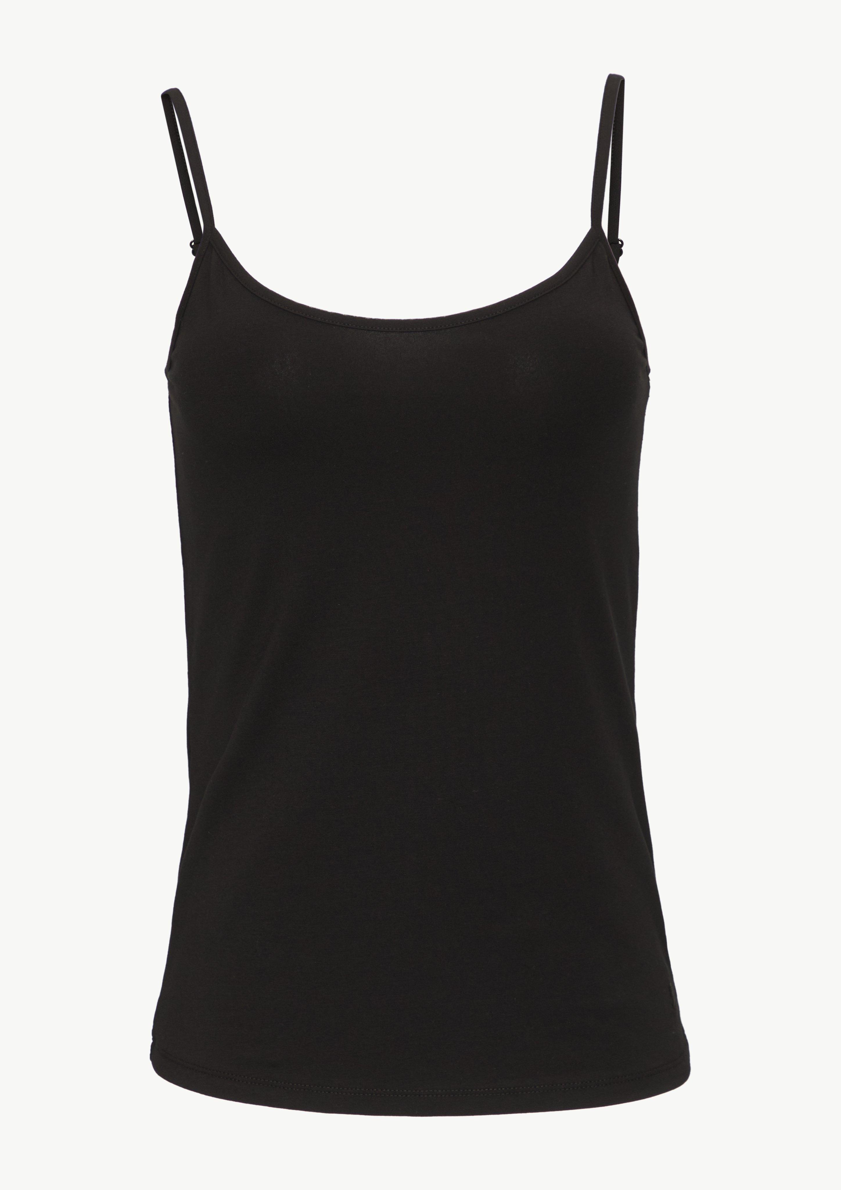 Elastisches Jerseytop im Slim Fit - schwarz
