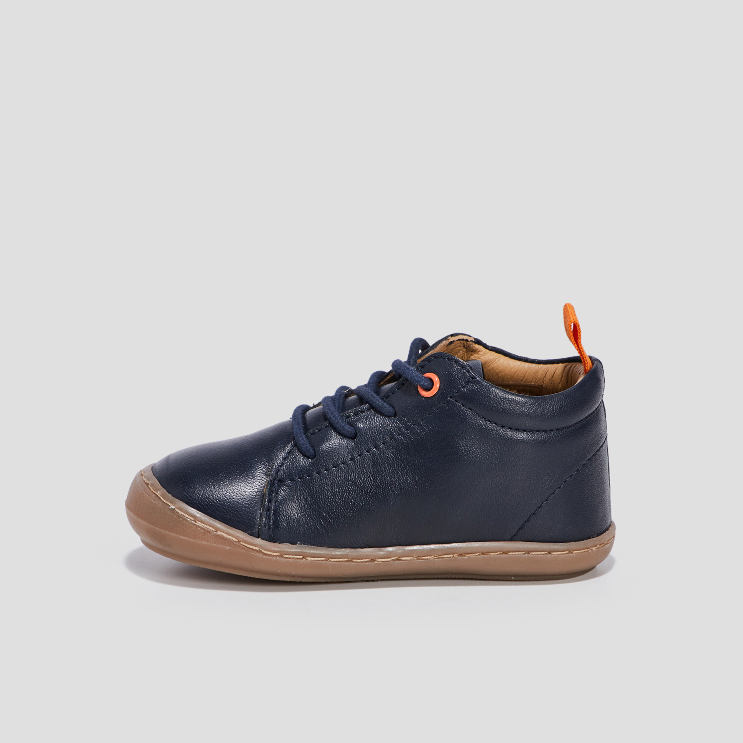 Bottillons à lacets en cuir bleu marine bébé garçon | La Halle