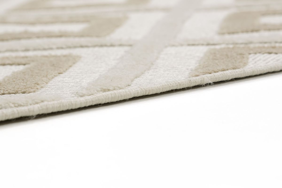Schöner Wohnen Webteppich Summer Bordüre Quadrate beige 80x150