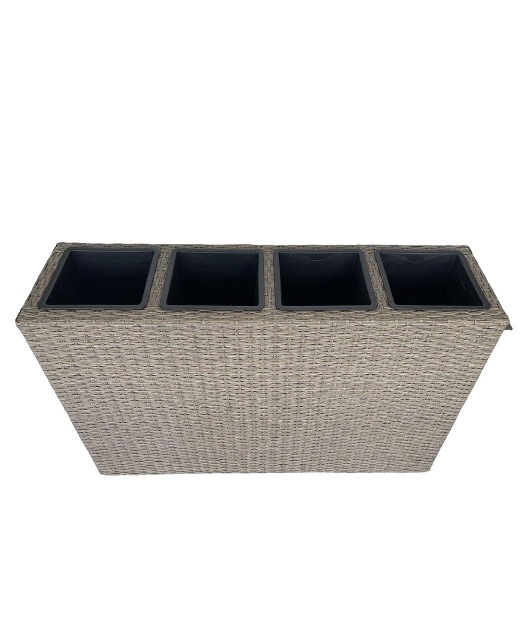 HC Garten & Freizeit Blumentopf Raumtrenner Rattan-Optik mit vier Töpfen