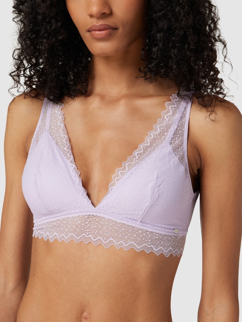 Bralette mit wattierten Cups Modell 'MY LACE' in flieder