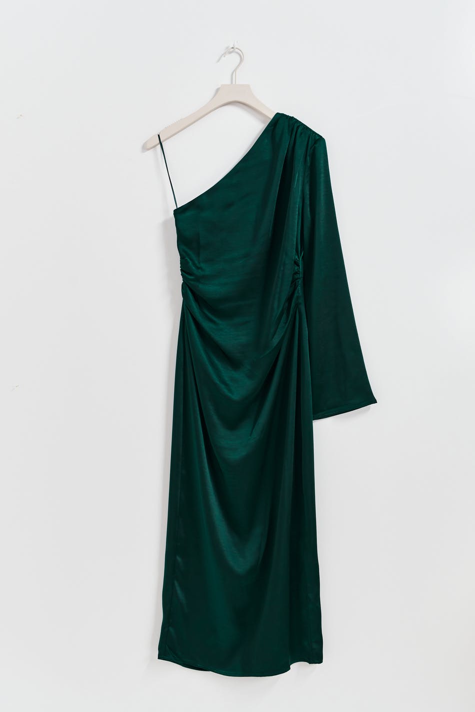 One shoulder satin dress