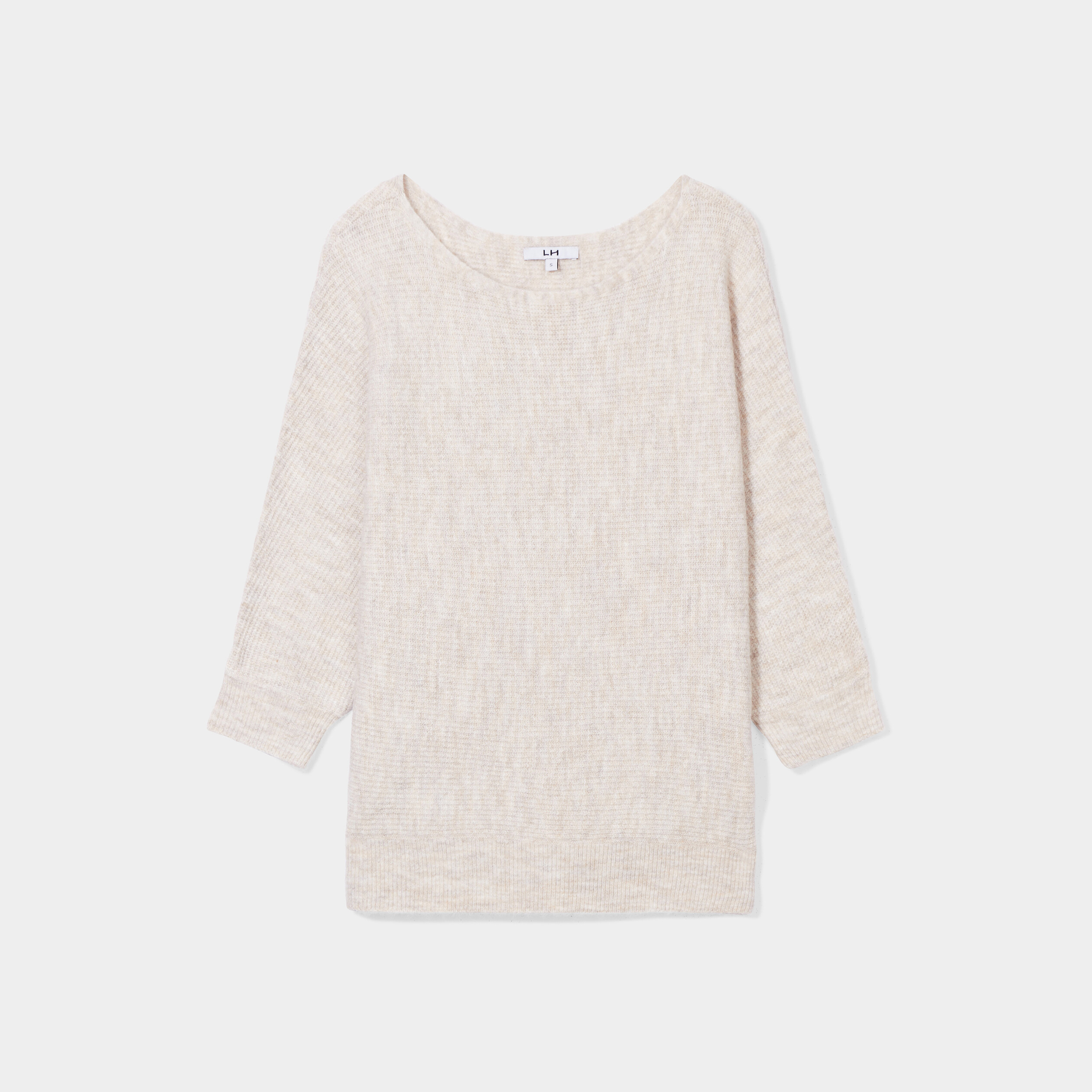 Pull manches 3 4 chauve-souris beige femme | La Halle