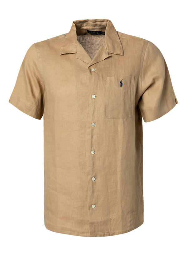 Polo Ralph Lauren, Kurzarmhemd, Classic Fit, Reines Leinen, khaki