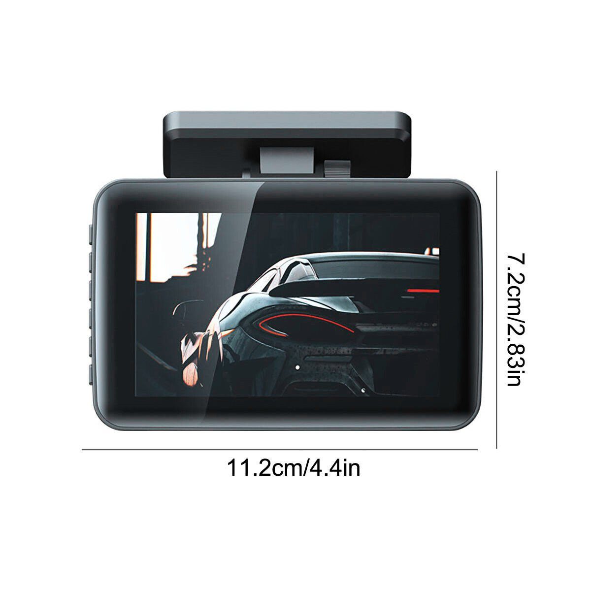 yozhiqu 4-Zoll-Fahrrekorder HD 1080P mit drei Objektiven Dashcam (Nachtsicht bei schlechten Lichtverhältnissen mit Rückfahrbild)