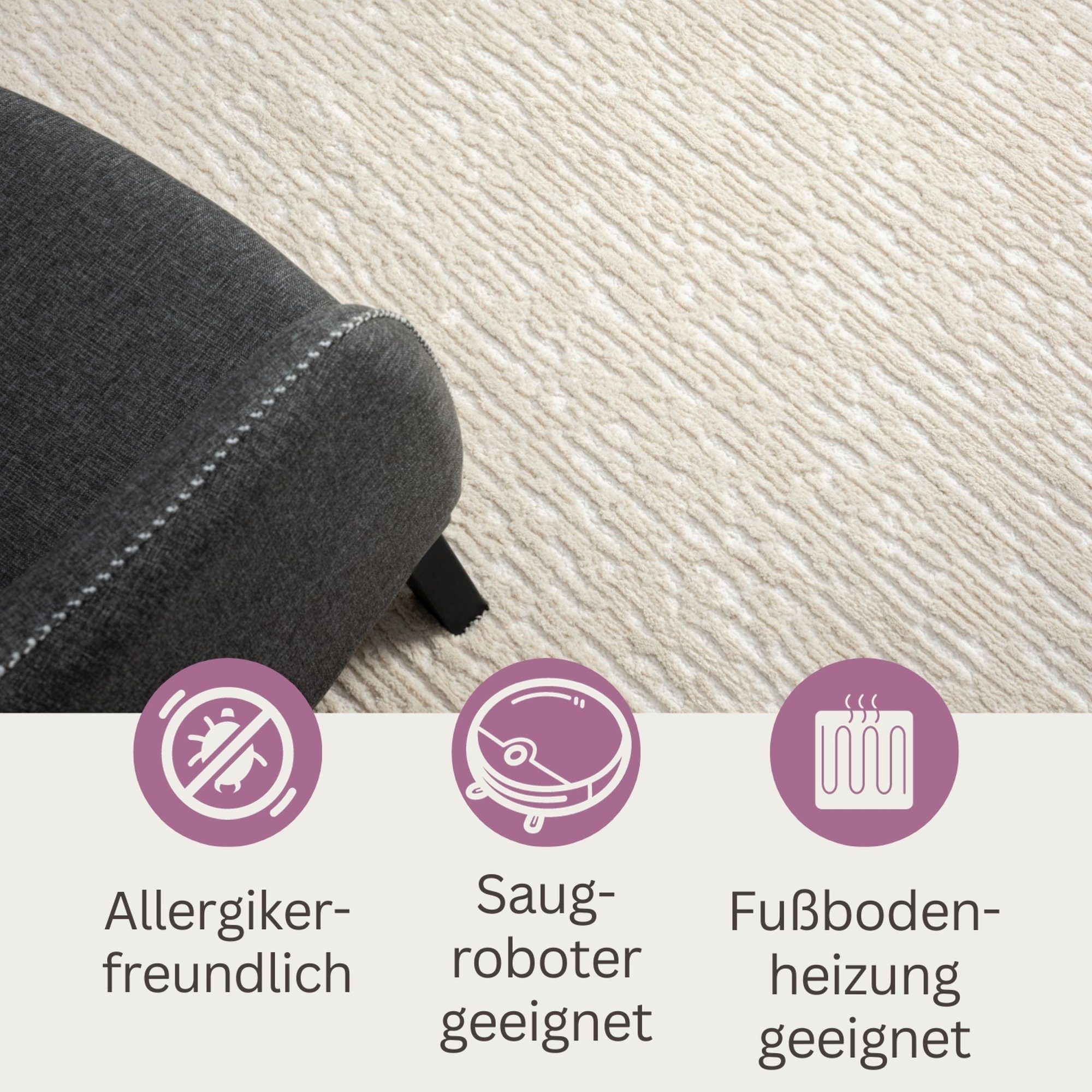 Teppich Liv, Hochflor-Teppich, Wohnando, Rund, Höhe: 20 mm, 3D-Design, im Boho-Stil, Moderner Fransen-Teppich