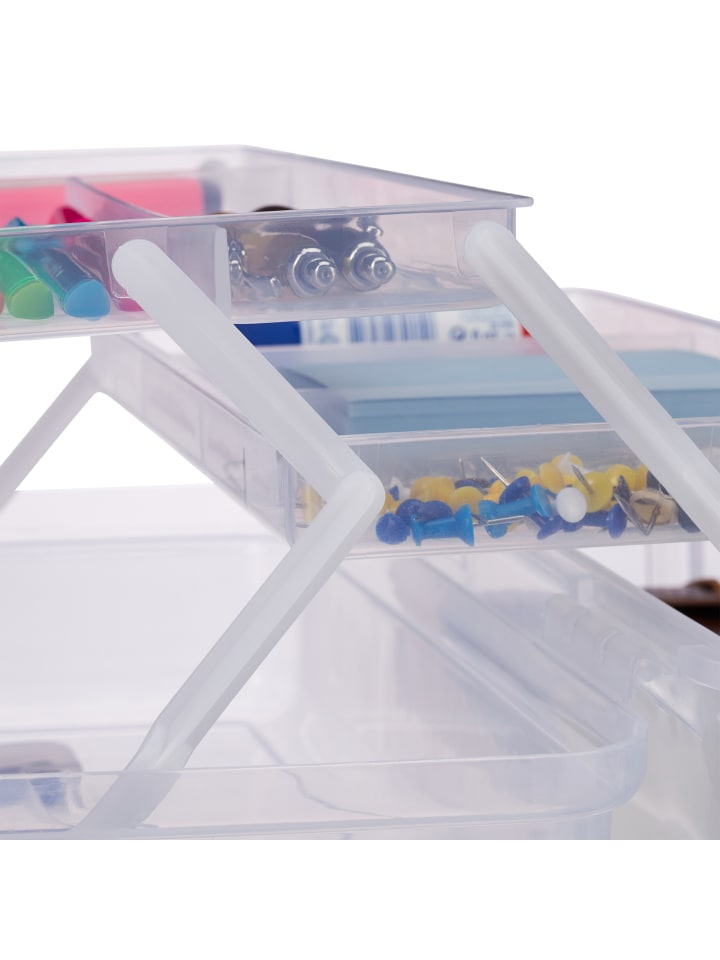 relaxdays Aufbewahrungsbox in Transparent/ Schwarz - (B)33 x (H)14,5 x(T)19 cm günstig kaufen onesize