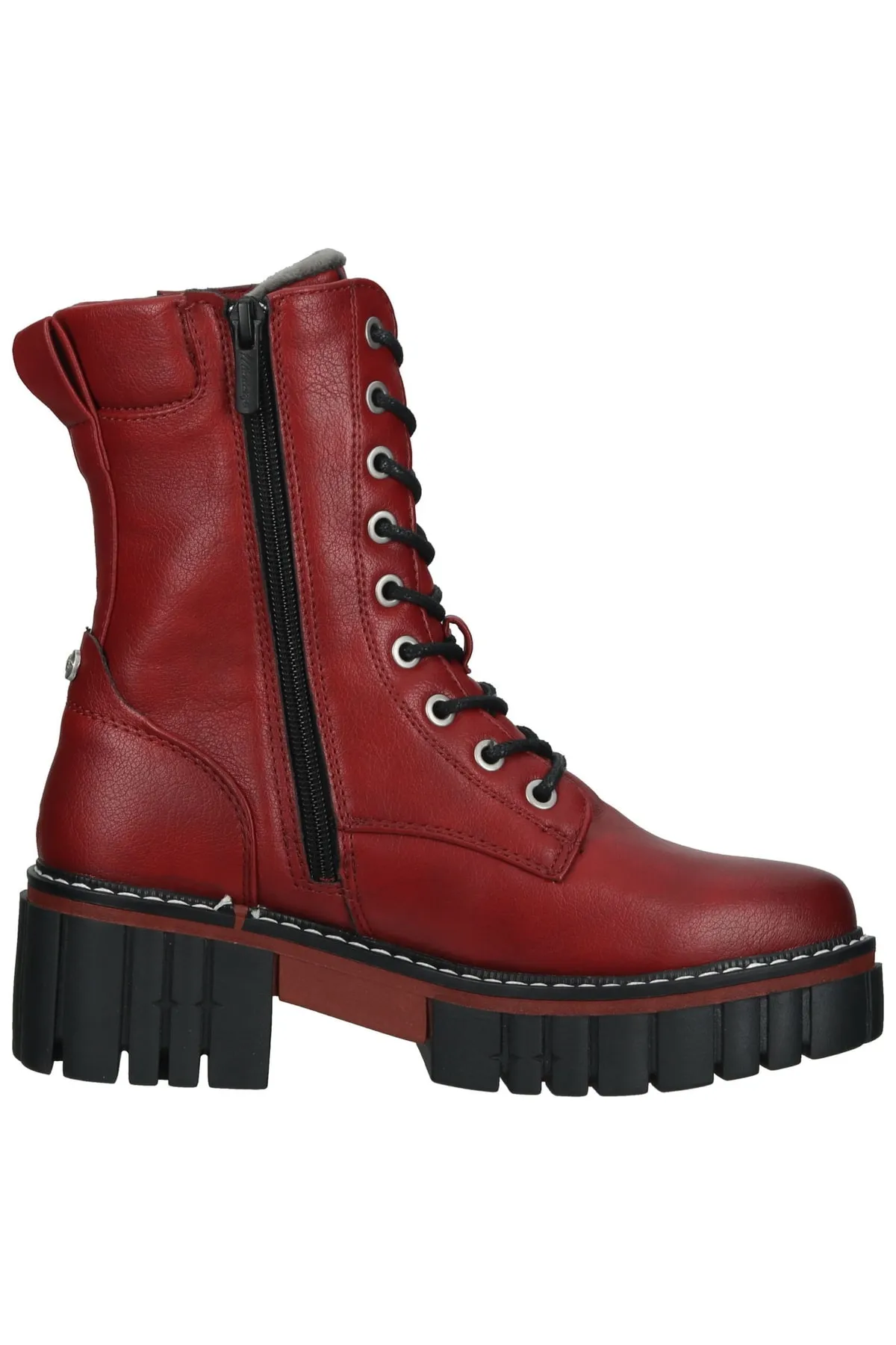 Mustang  Stiefelette - Rot - Blockabsatz