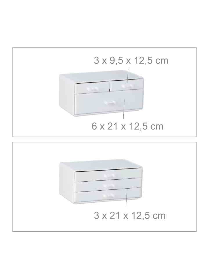 relaxdays Kosmetikorganizer in Weiß günstig kaufen onesize