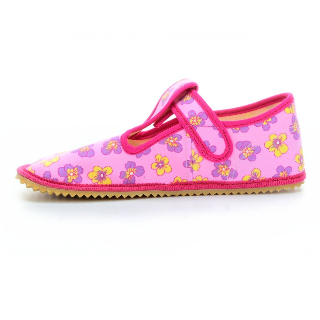 Beda Rosa Blume Canvas Hausschuhe (BF-060010/W)