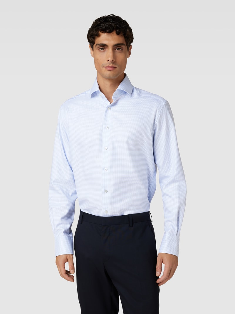 Slim Fit Premium Shirt mit Haifischkragen in bleu