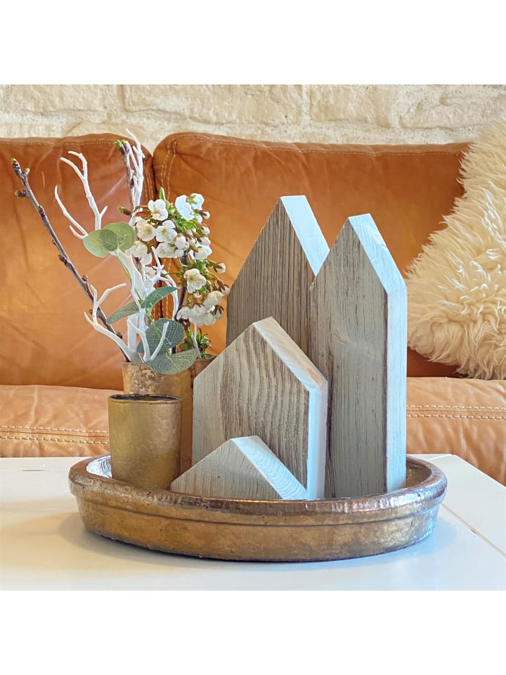 UNUS Holzstadt Dekoration Altholz in Grau günstig kaufen onesize