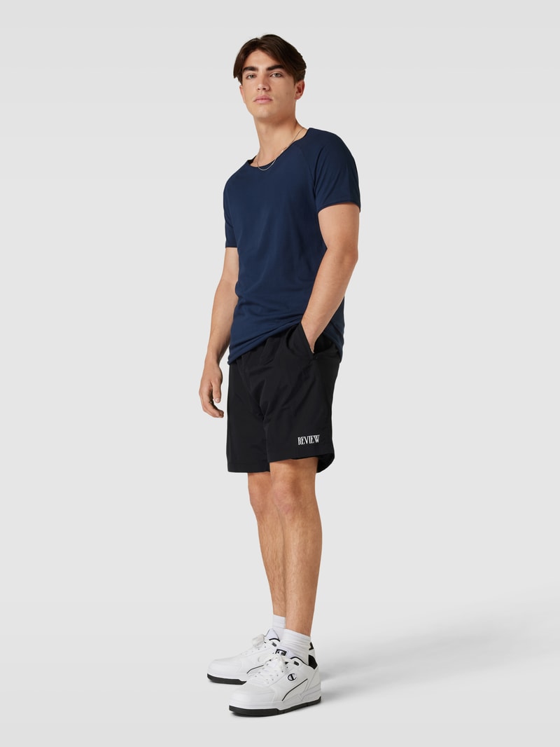 Shorts mit Label-Print in schwarz