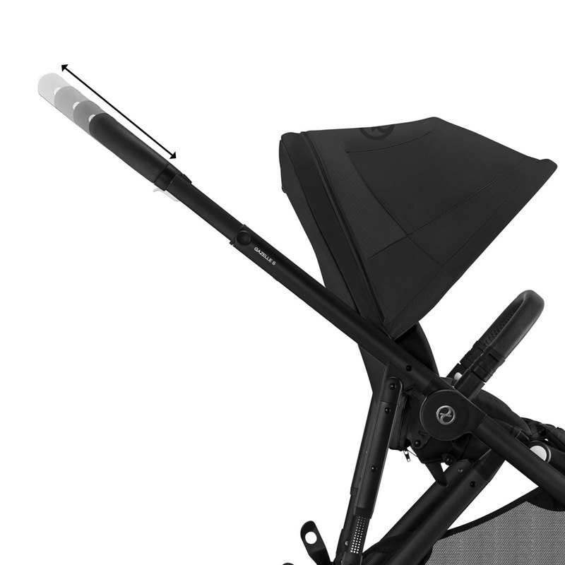 Poussette tout terrain Gazelle S moon black châssis noir Cybex