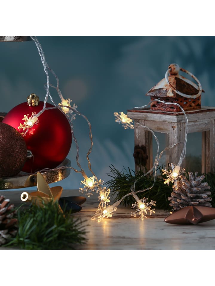 MARELIDA LED Lichterkette Schneeflocken L: 2m in transparent günstig kaufen onesize
