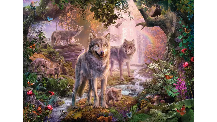 Ravensburger Puzzle - Wolfsfamilie im Sommer, 1000 Teile