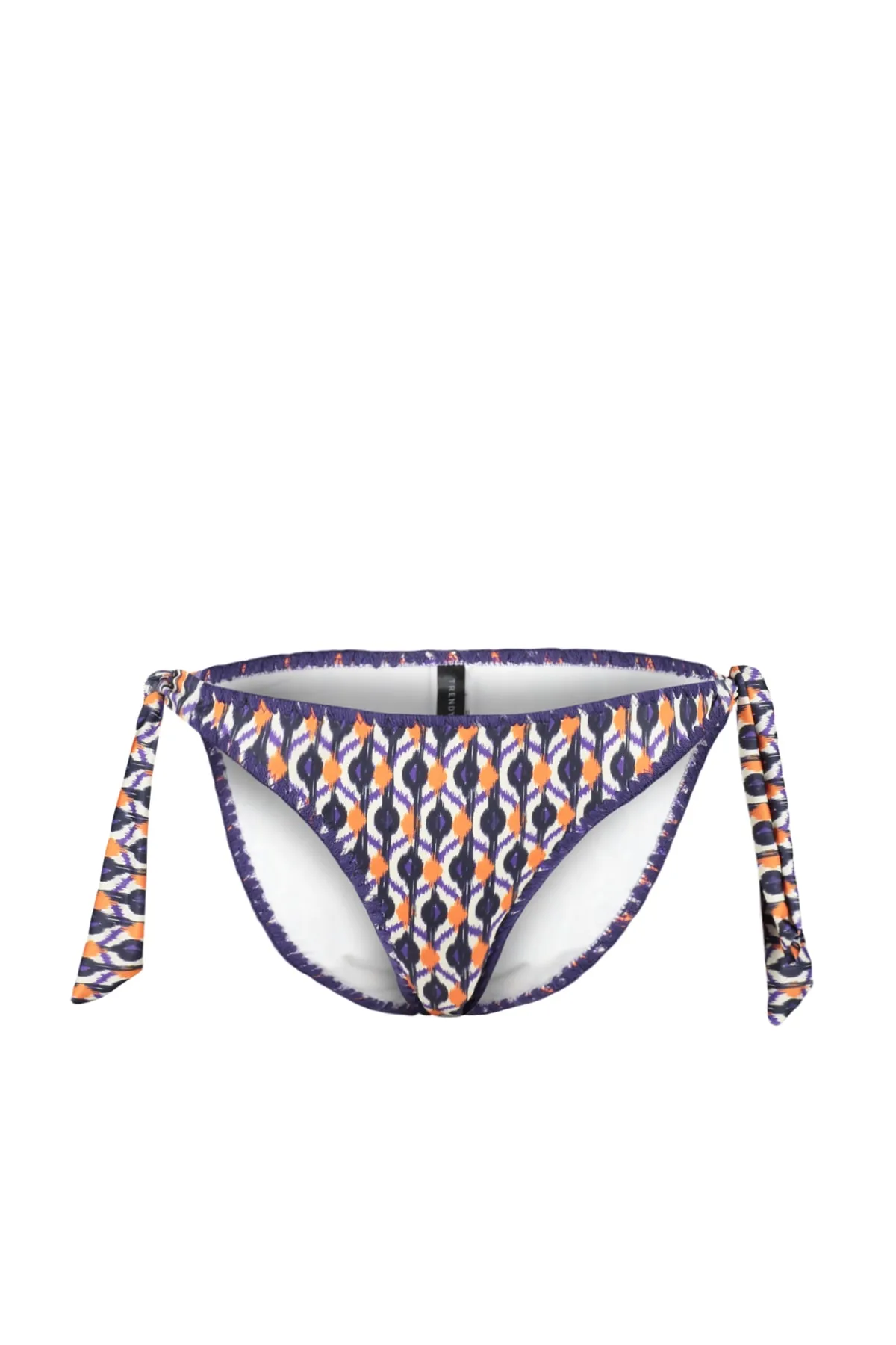 Trendyol Collection  Geometrisch gemusterte, bestickte Bikinihose mit normalem Beinausschnitt TBESS23BA00232