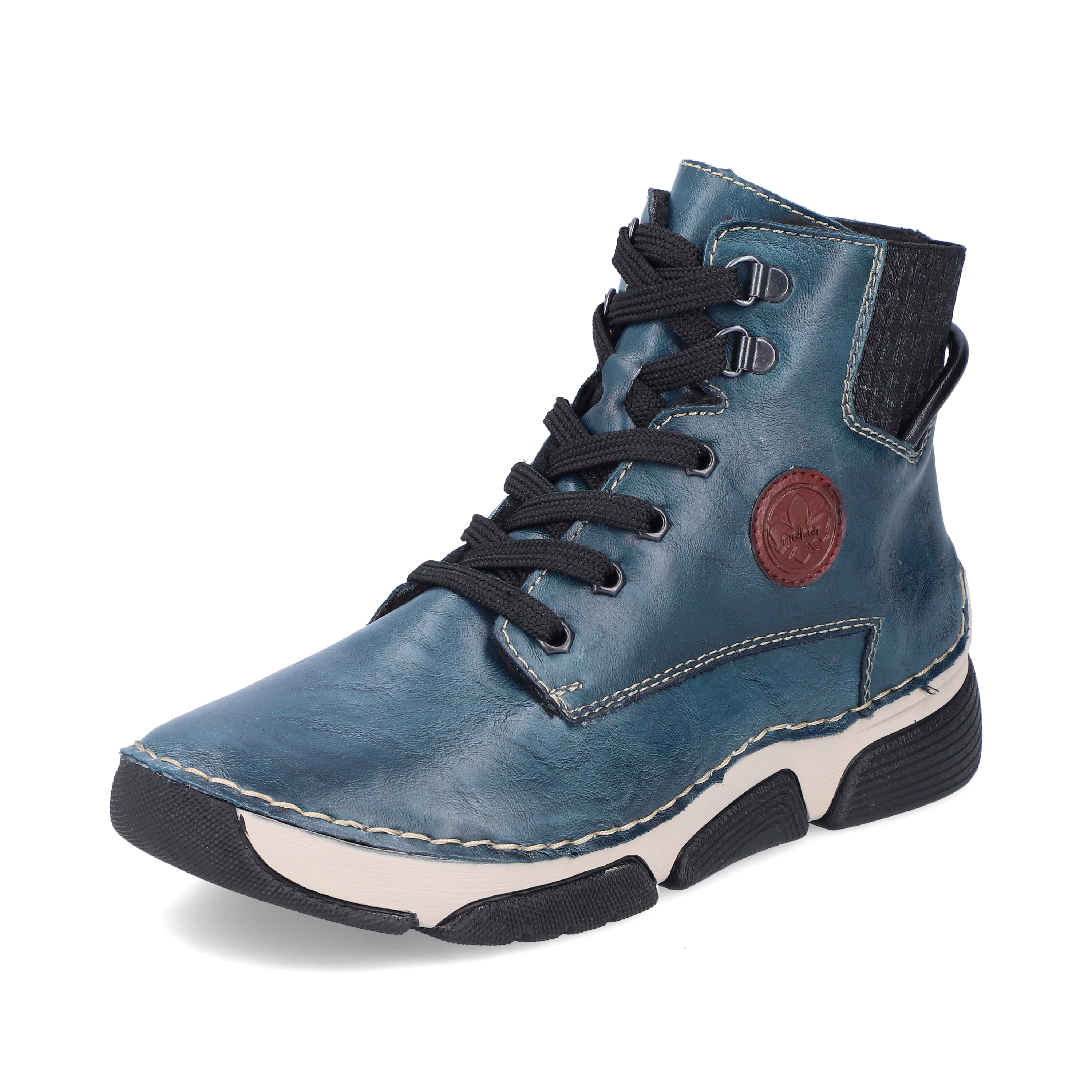 Rieker Damen Schnürstiefel cyanblau