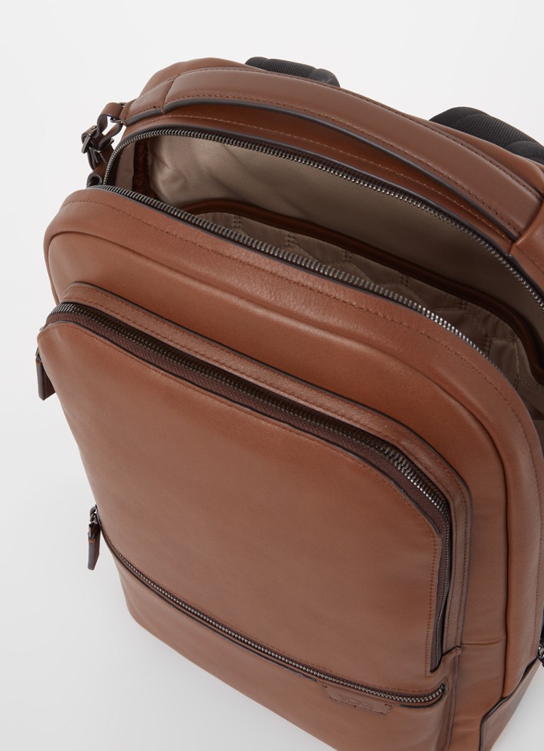 Tumi Harrison Bradner leather backpack with 14-inch laptop compartment