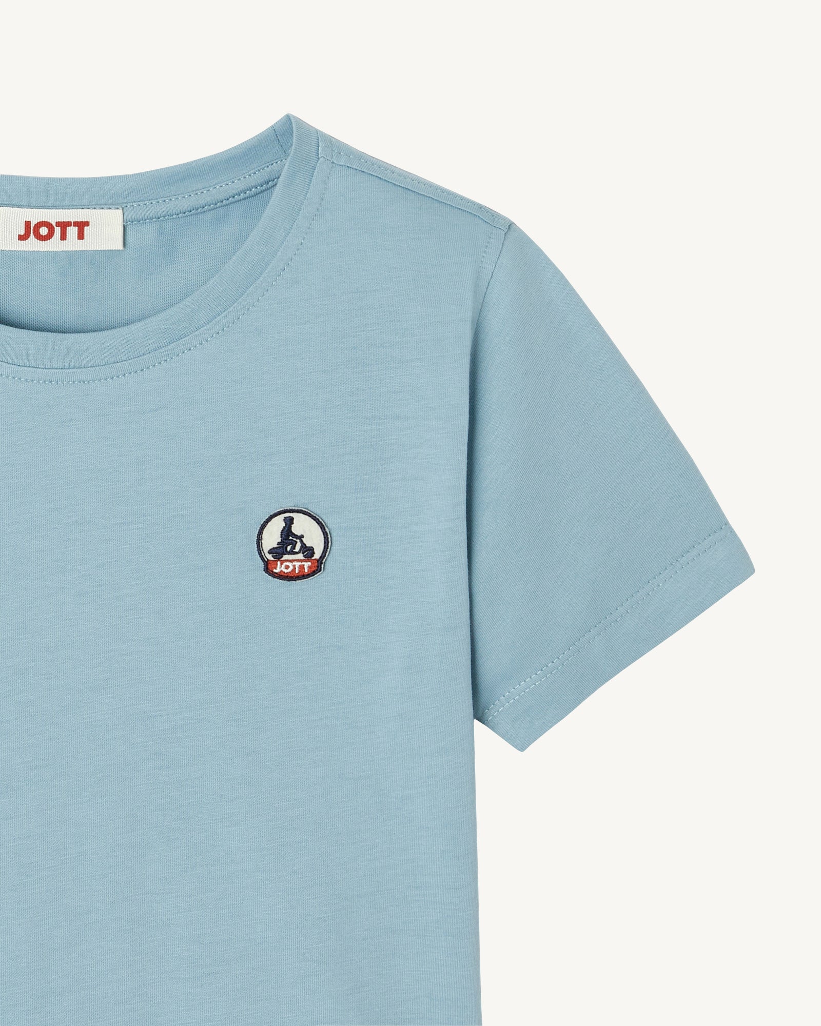T-shirt enfant en coton biologique col rond Iceberg bleu Rio