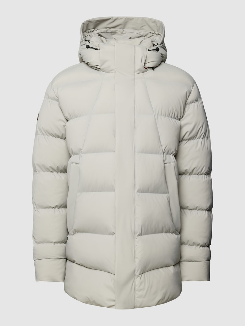 Steppjacke mit Kapuze in hellgrau