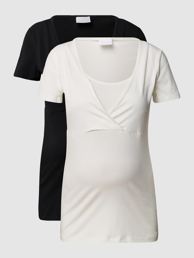 Still-T-Shirt im 2er-Pack in schwarz