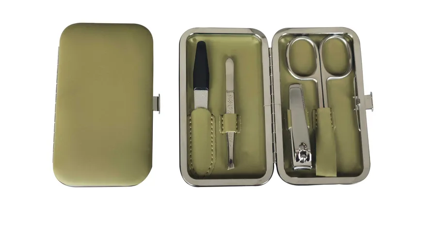 InCase Rahmenmaniküre Etui, 4-teilig, Olivgrün Olivgrün