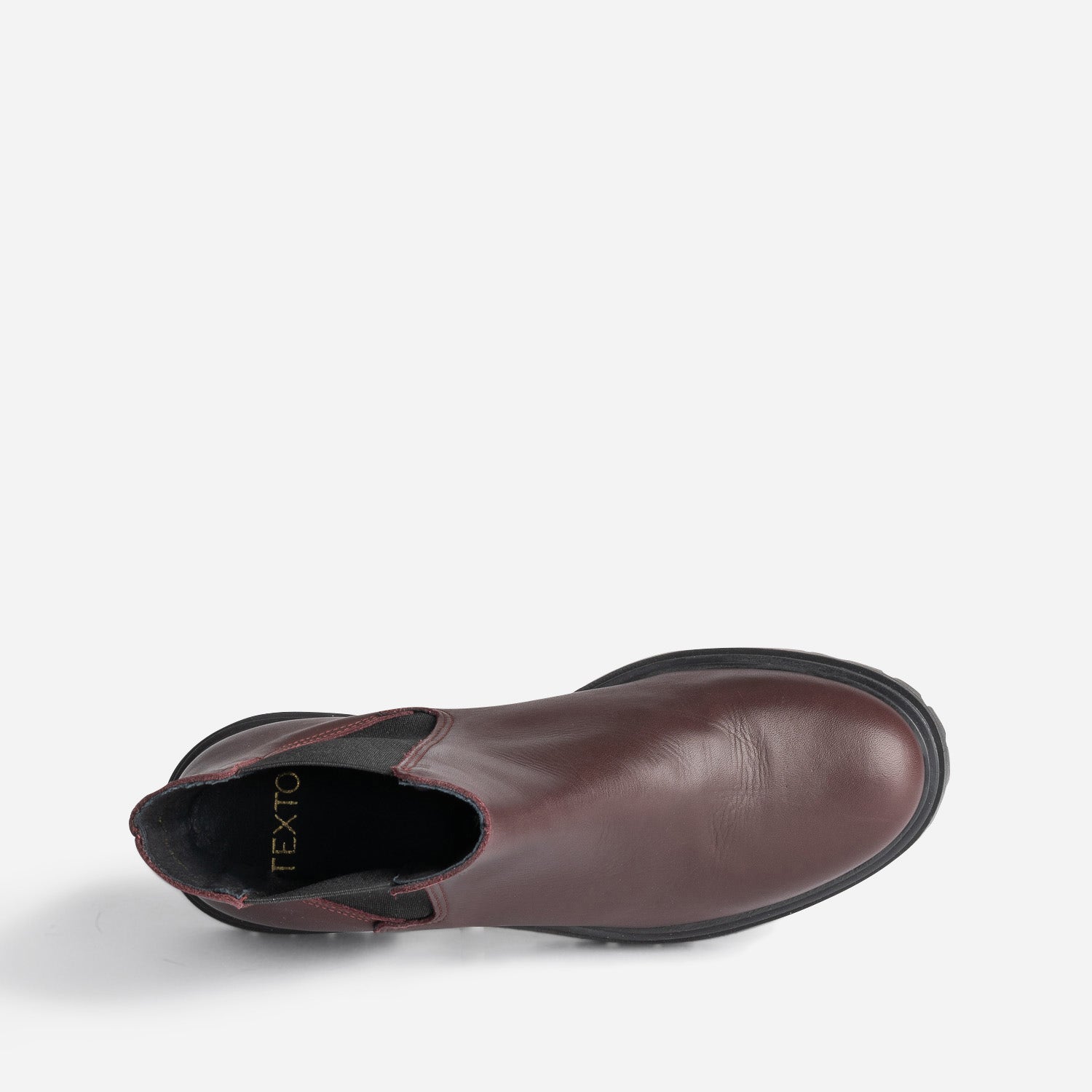 Chelsea boots TEXTO bordeaux en cuir à semelle crantée