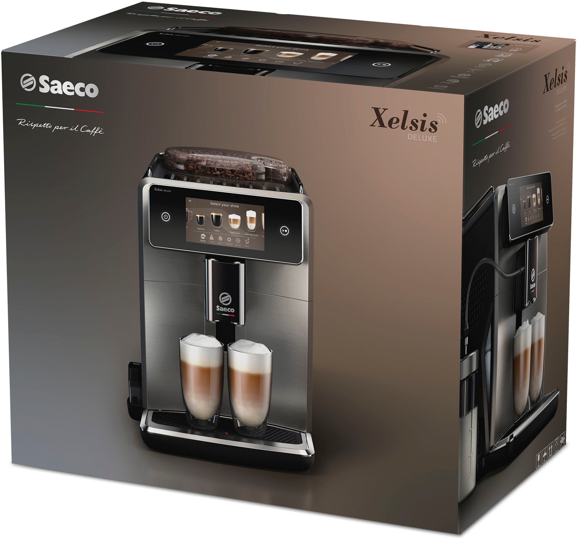 Saeco Kaffeevollautomat Xelsis Deluxe SM8785/00, für 22 Kaffeespezialitäten, mit 8 Benutzerprofilen und 5