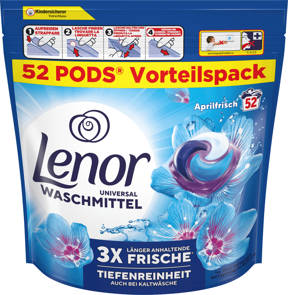 Vollwaschmittel Pods Aprilfrisch (2x52 Pods), 104 Wl